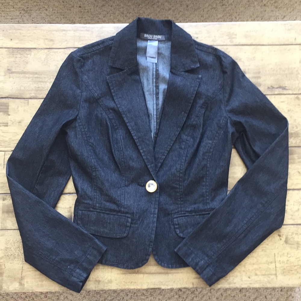 Women's Dark Denim Blazer Jacket
